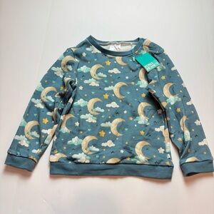 Posh Peanut Teal Moon Print Sweatshirt